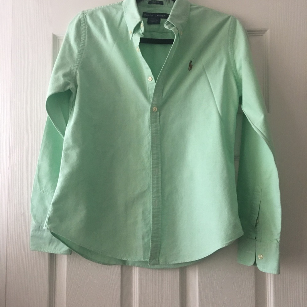 Ralph Lauren Light Green Button Down Shirt Size 8